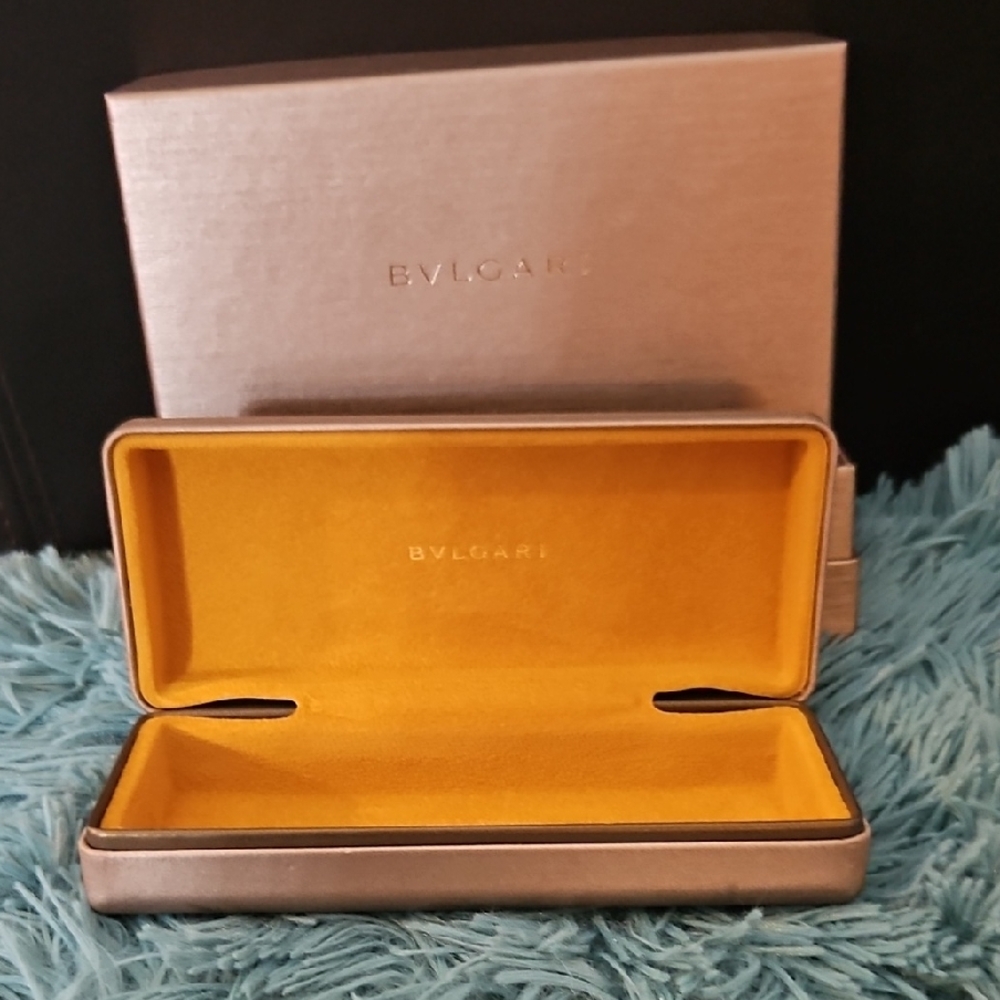 Bulgari Women's Glasses Case - Silver and Yellow W/ Box. EUC